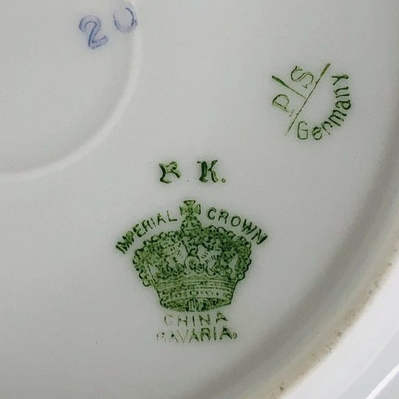 5 Crown Imperial Salad Plates Made Bavaria Germany Floral 7 3/4” CIM18 Porcelain - Picture 4 of 12